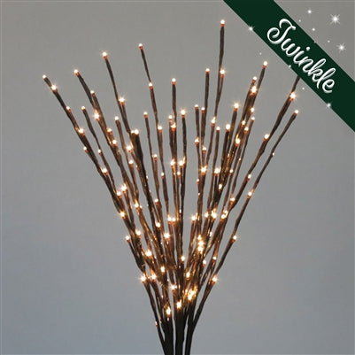 36" Warm White with Brown Tape Twinkle Light Burst