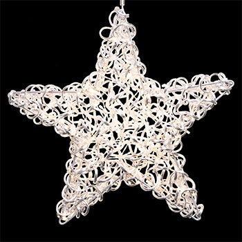 17.7" Warm White 60L Spiral Star in Silver