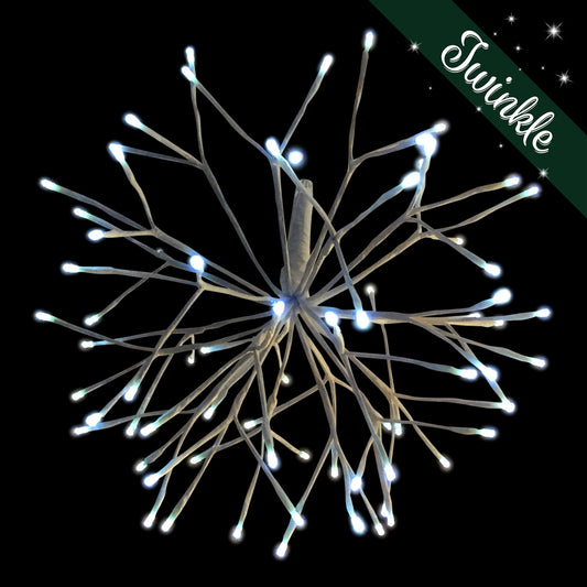 16" Pure White Twinkle 72L 3D Starlight Cluster